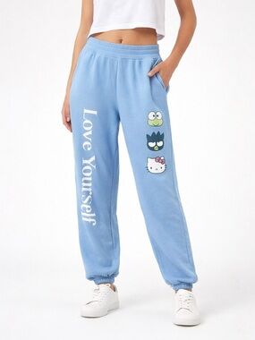 Hello Kitty & Friends Blue Jogger Sweatpants Graphic XS Kawaii